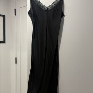 Elegant Black Lace Trim Dress